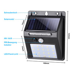 Salcar Solar Wandleuchten mit Bewegungsmelder, 800 Lumen, Warmweiß, IP44 Wasserdicht – Solarlampen für Außenbereich, Garten, Balkon, Terrasse SEKEYMALL