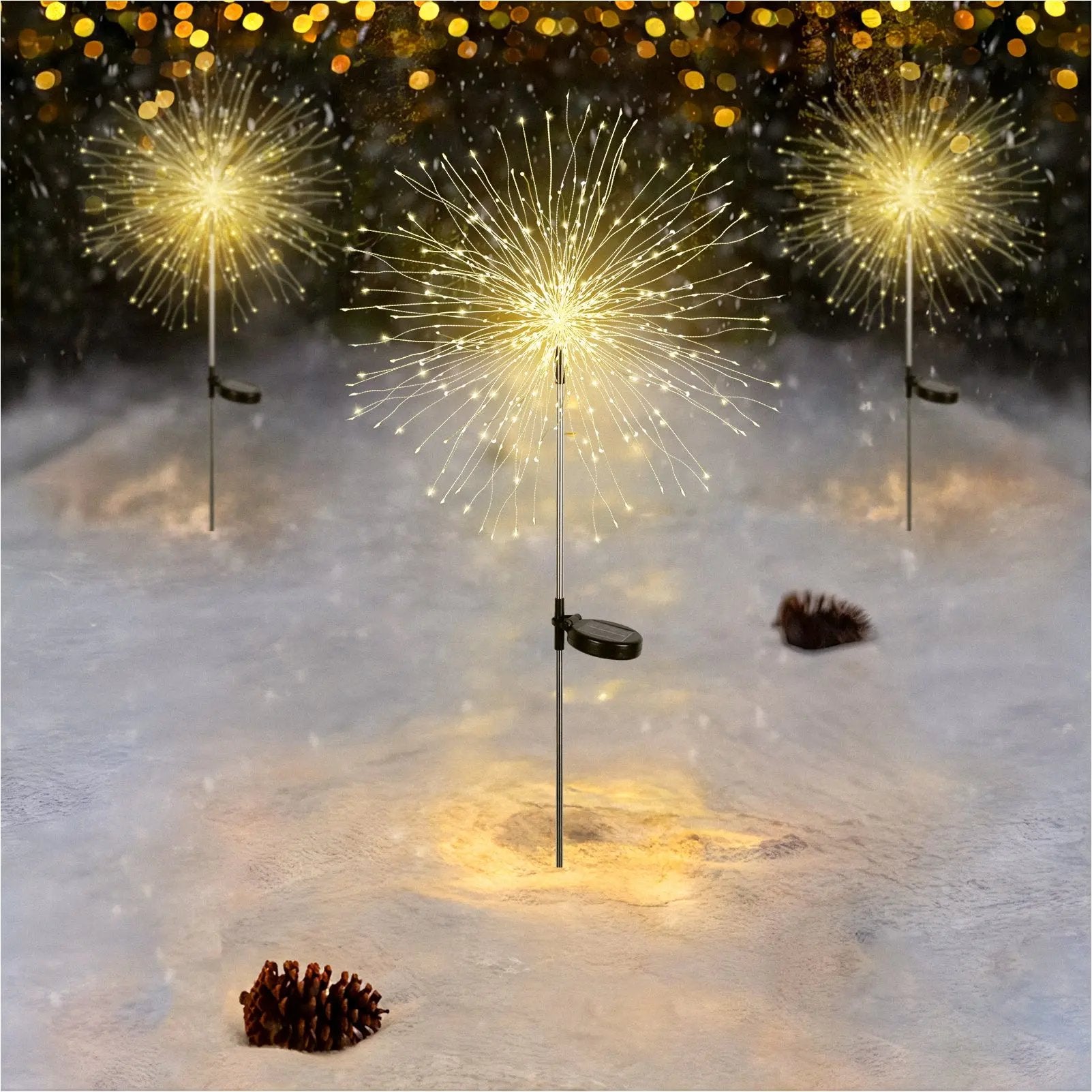 Salcar 2er Set LED Solar Gartenleuchte mit Feuerwerk-Effekt Salcar