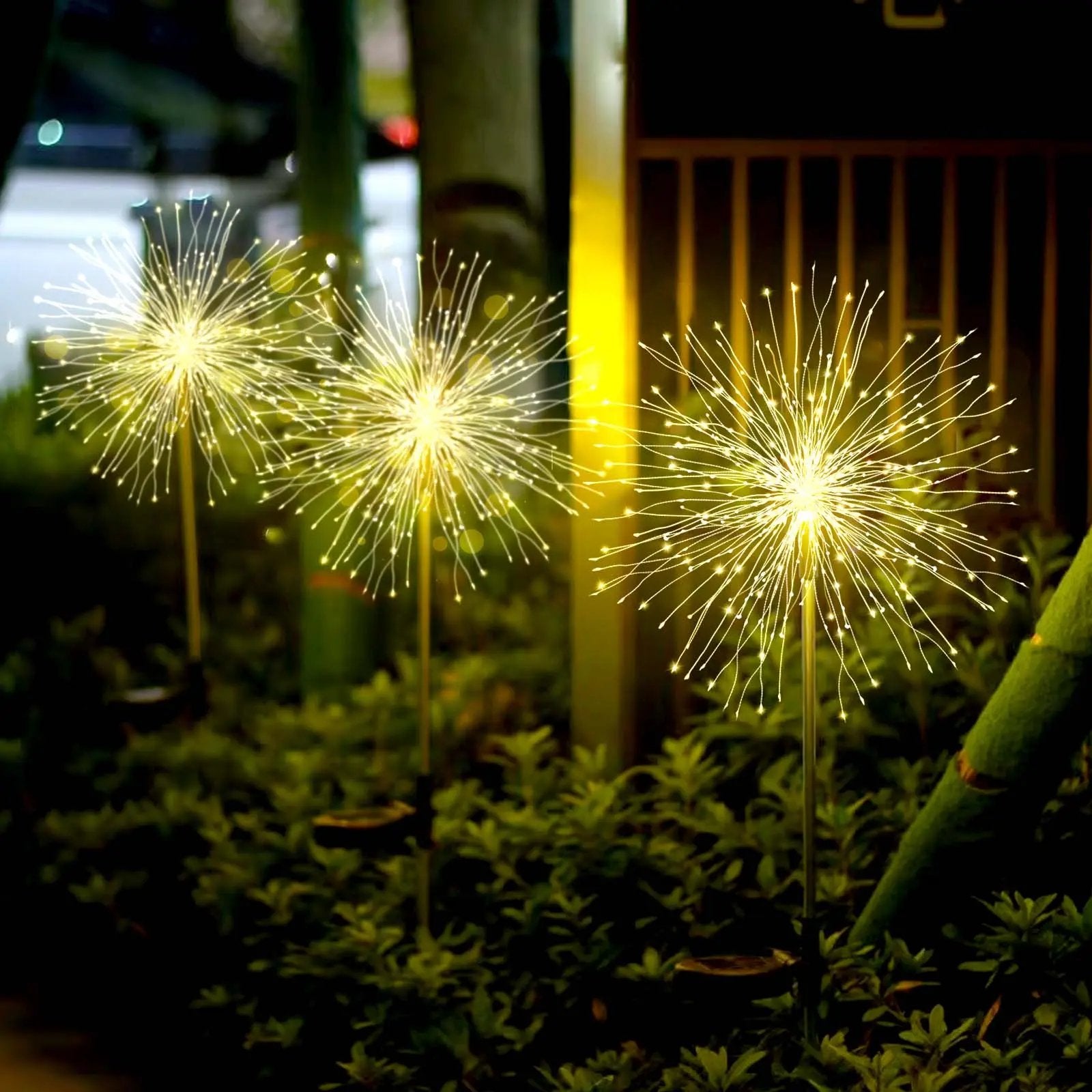 Salcar 2er Set LED Solar Gartenleuchte mit Feuerwerk-Effekt Salcar