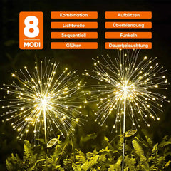Salcar 2er Set LED Solar Gartenleuchte mit Feuerwerk-Effekt Salcar