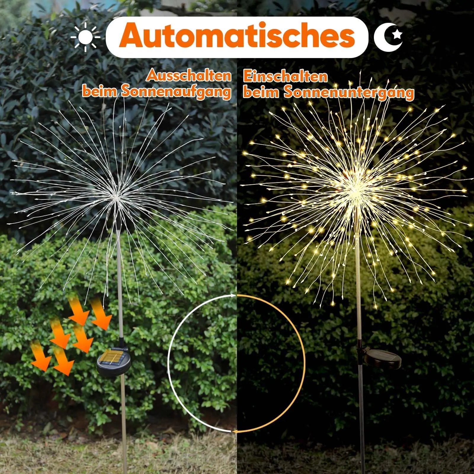 Salcar 2er Set LED Solar Gartenleuchte mit Feuerwerk-Effekt Salcar