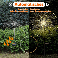 Salcar 2er Set LED Solar Gartenleuchte mit Feuerwerk-Effekt Salcar