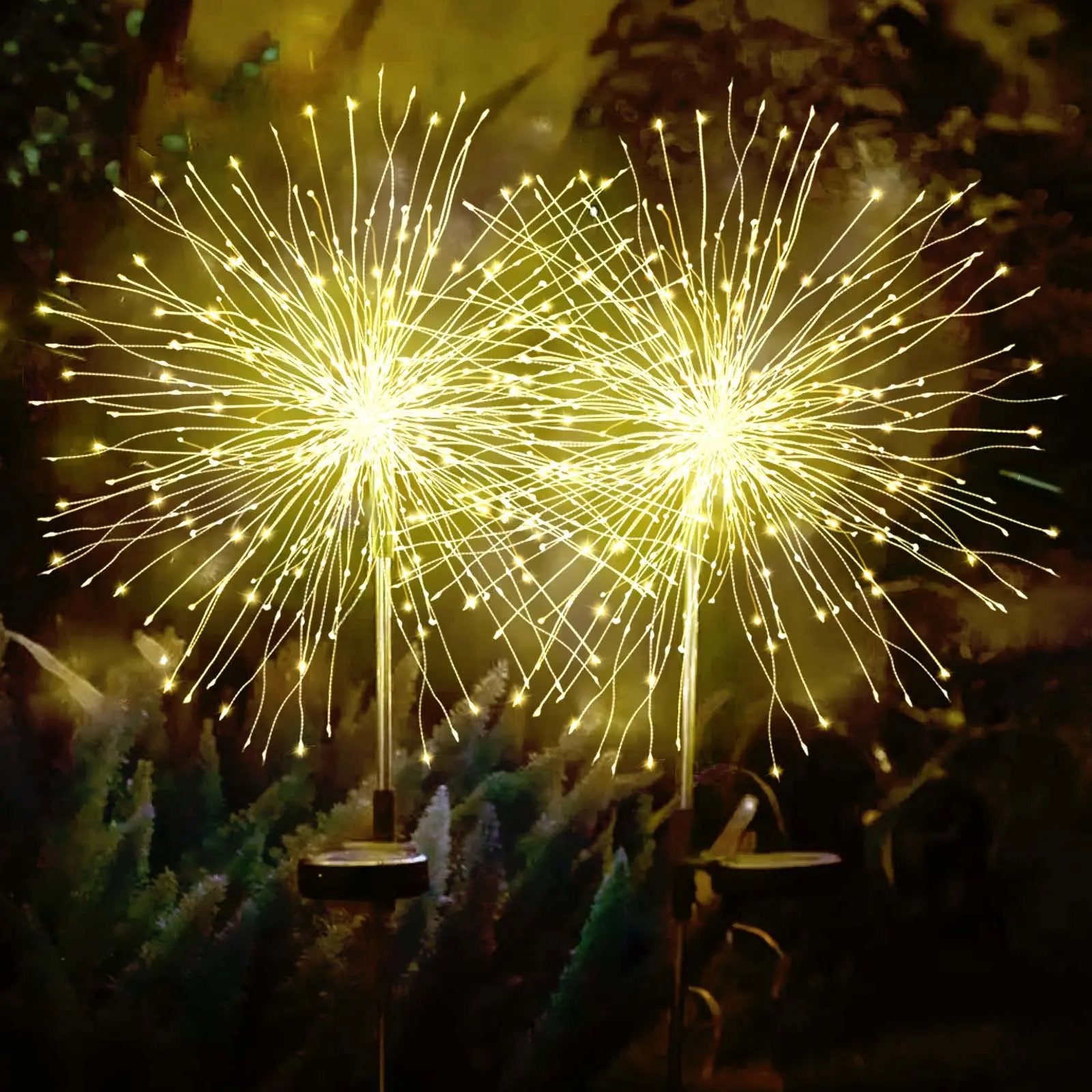 Salcar 2er Set LED Solar Gartenleuchte mit Feuerwerk-Effekt Salcar