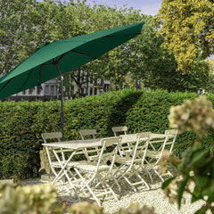 Sekey Runde Sonnenschirm Ø 350 cm mit Kurbel & Auto-Knickfunktion Windstabil, UPF 50+ Für Balkon, Terrasse & Garten Recyceltes Polyester (GRS-zertifiziert)