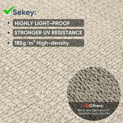 Sekey Sonnensegel HDPE Sonnenschutzsegel mit Seilen Sekey