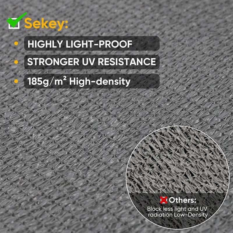 Sekey Sonnensegel HDPE Sonnenschutzsegel mit Seilen Sekey