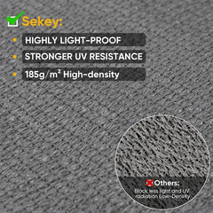 Sekey Sonnensegel HDPE Sonnenschutzsegel mit Seilen Sekey