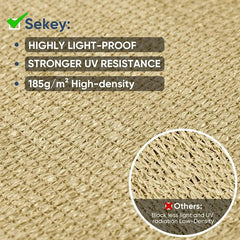 Sekey Sonnensegel HDPE Sonnenschutzsegel mit Seilen Sekey