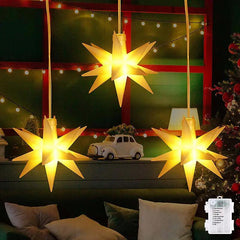 Salcar 3/6er-Set 3D Stern Lichterkette, 3/6 LEDs, warmweiß Salcar