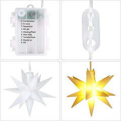 Salcar 3/6er-Set 3D Stern Lichterkette, 3/6 LEDs, warmweiß Salcar