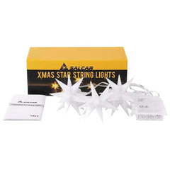 Salcar 3/6er-Set 3D Stern Lichterkette, 3/6 LEDs, warmweiß Salcar