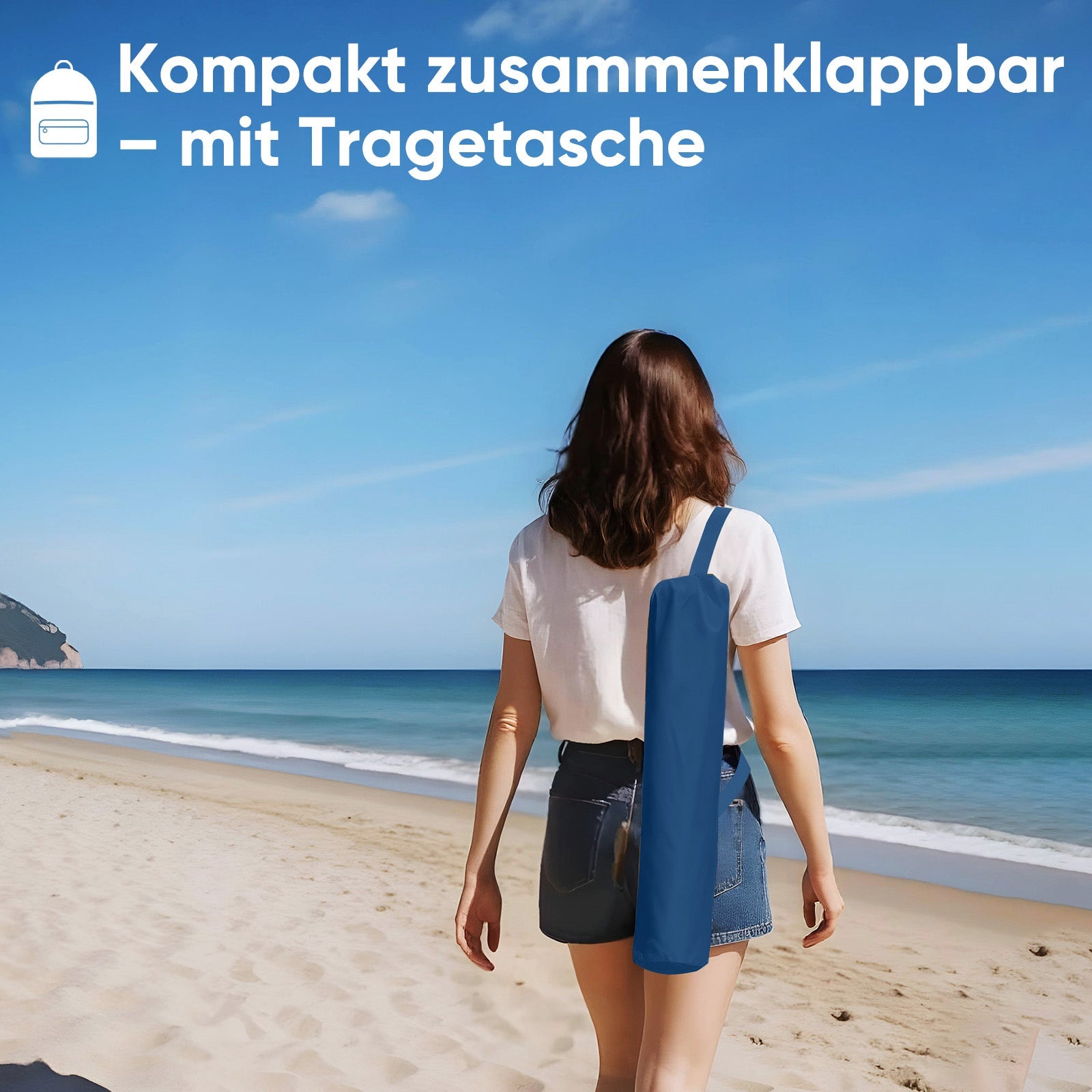 Sekey Faltbarer Strandliegestuhl mit gepolsterten Armlehnen – Leichter Campingstuhl bis 200 kg belastbar Sekey