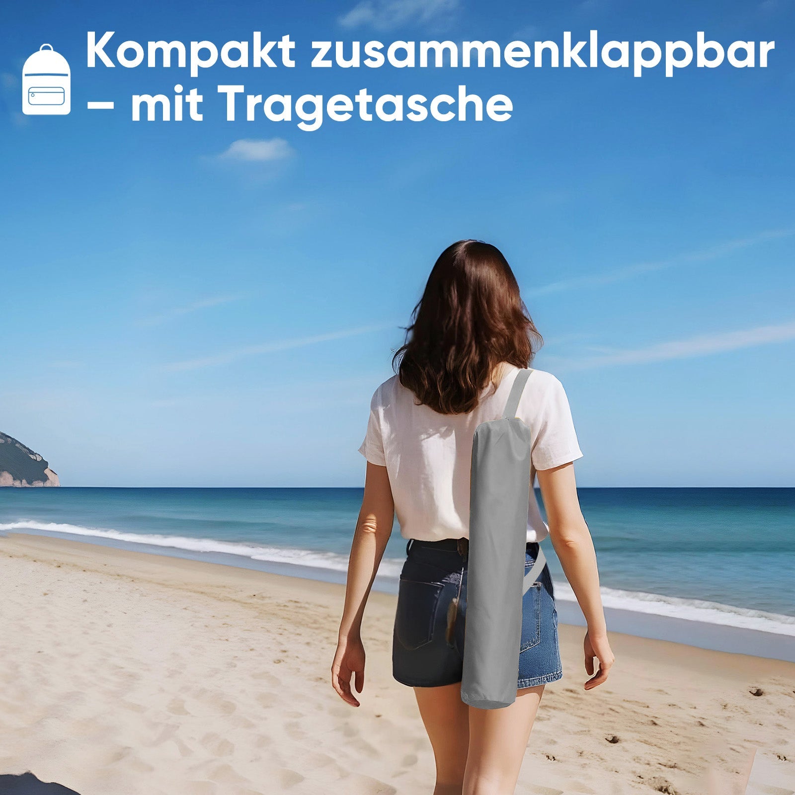 Sekey Faltbarer Strandliegestuhl mit gepolsterten Armlehnen – Leichter Campingstuhl bis 200 kg belastbar Sekey