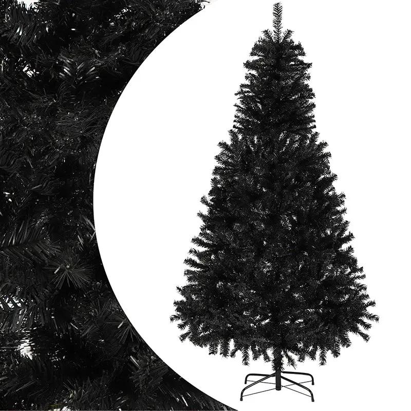 Salcar 180/210cm Künstlicher Weihnachtsbaum Schwarzer Weihnachtsbaum mit Ständer, Edeltanne, mit 735/1025 Spitzen Salcar