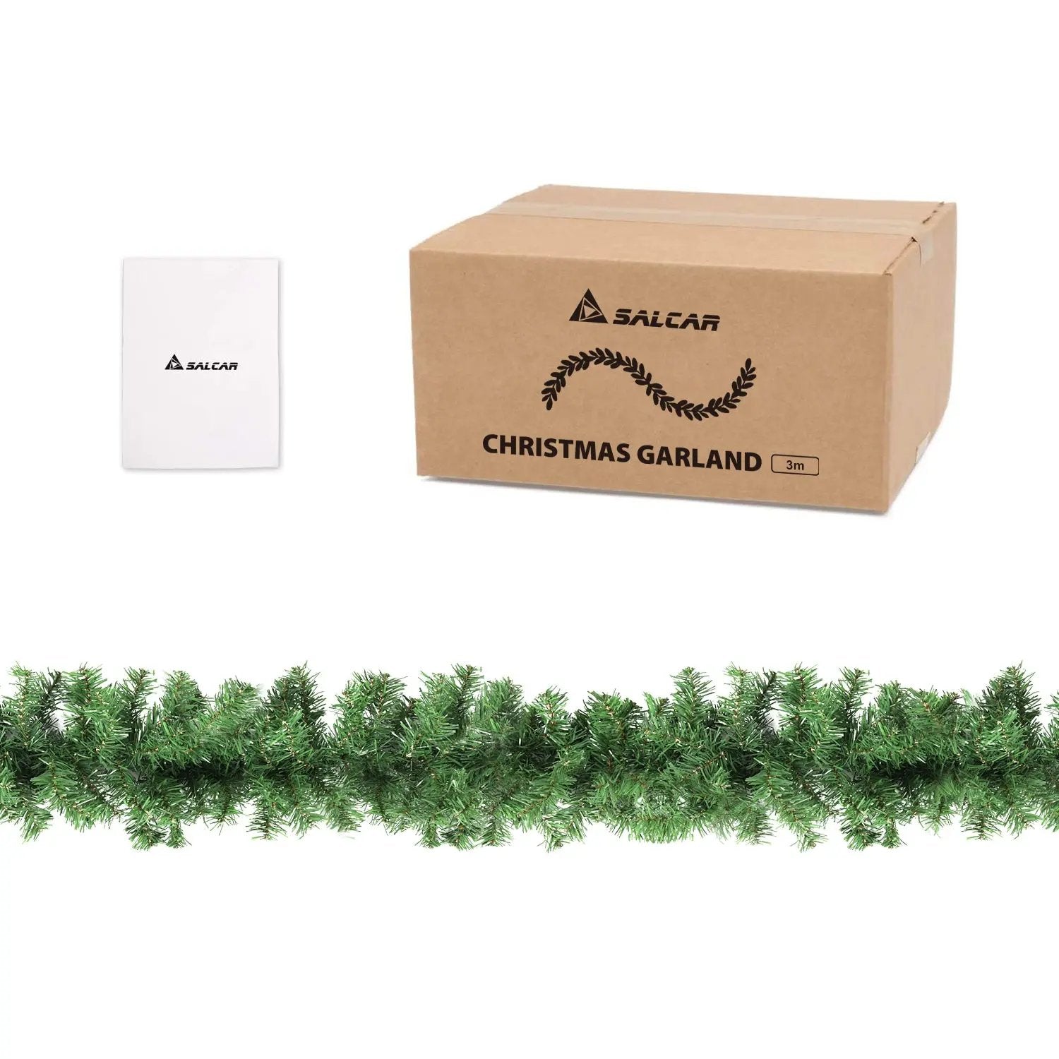 Salcar Weihnachtsgirlande künstlich Grün PVC – 3m/5m/10m, Realistische Tannengirlande für Innen & Außen, Dekoration für Tür, Kamin & Weihnachtsbaum Salcar