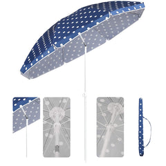 Sekey round parasol Ø160 cm – with carrying bag &amp; ground sleeve, for balcony &amp; beach