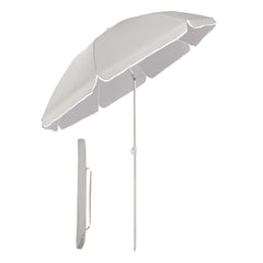 Sekey round parasol Ø160 cm – with carrying bag &amp; ground sleeve, for balcony &amp; beach