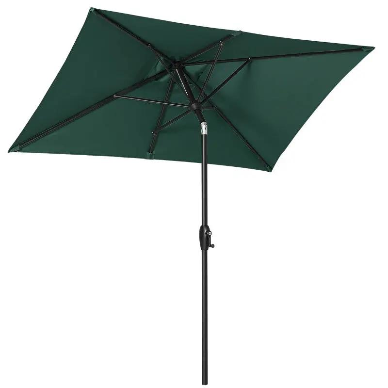 Sekey 210 x 140 cm Alu Sonnenschirm mit Kurbel, Sonnenschutz UV50+ Sekey