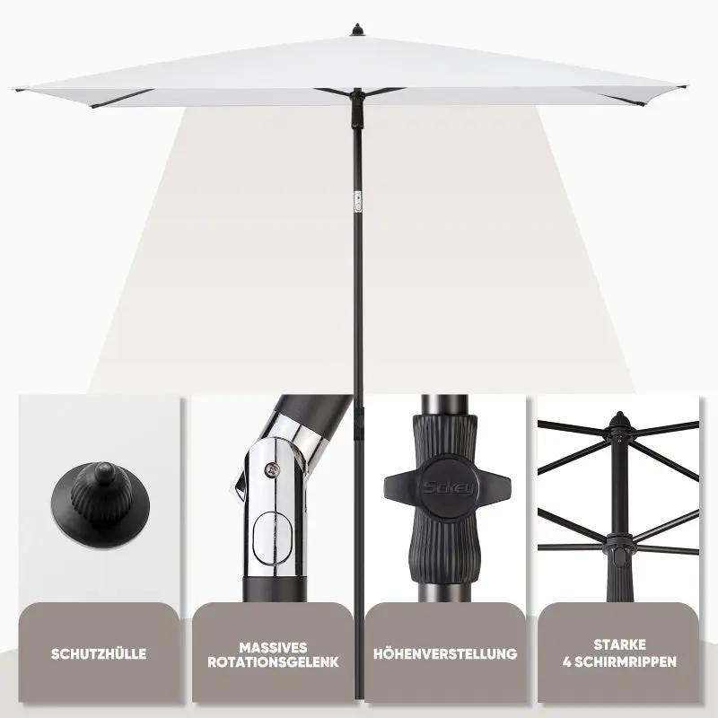 Sekey 210 x 140 cm Sonnenschirm mit Schutzhülle, Sonnenschutz UV50+ Sekey