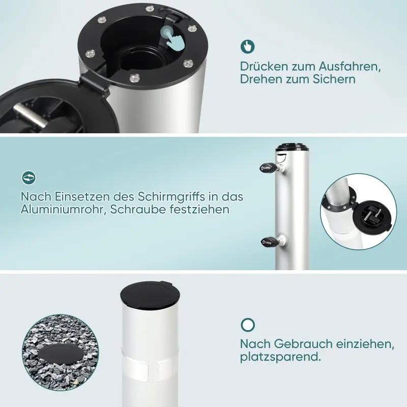 Sekey Alu Sonnenschirmständer für Wäscheständer Sekey