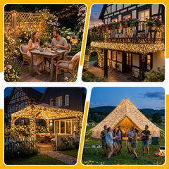 LED Solar Lichterkette für Garten, Balkon, Zaun, Pavillon, Camping und festliche Dekorationen