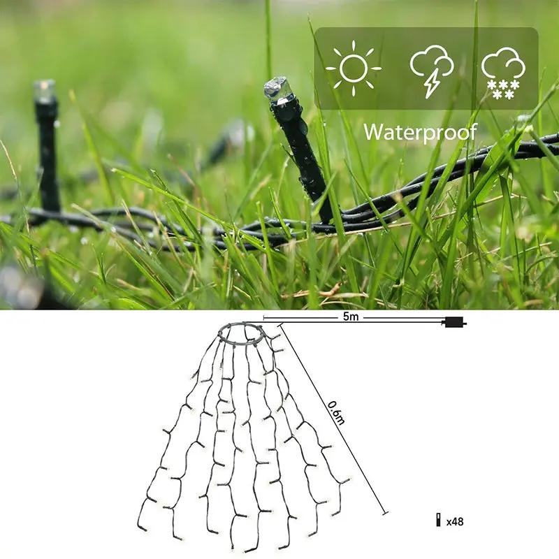 Salcar 0.6 m LED Lichterkette für Weihnachtsbaum, mit 8 Strängen, 48 LEDs Sekey