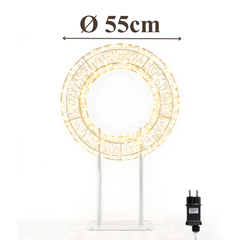 Salcar LED Lichterkranz 3D Metall – Weihnachtskranz mit warmweißen LEDs, Timer und 8 Lichtmodi