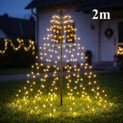 Salcar LED Lichterbaum für Außen mit warmweißen LEDs, 8 Lichtmodi, Timer & Memory, IP44 – 1,8 m / 2 m