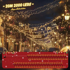 Salcar 2m/5m/10m/15m/20m LED Cluster Lichterkette, 200/500/1000/1500/2000 LEDs Salcar