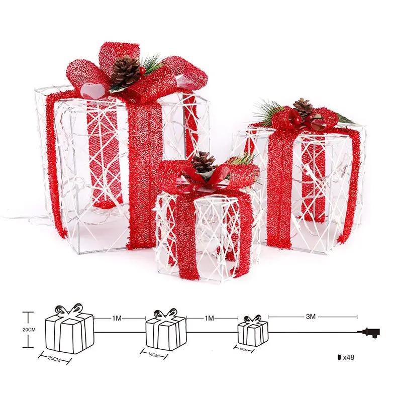 Salcar 3er Set LED Geschenkbox Lichter Sekey