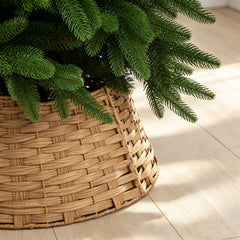 Salcar Weihnachtsbaumkragen aus Poly-Rattan – Natur, 40/60 cm oder 50/68 cm