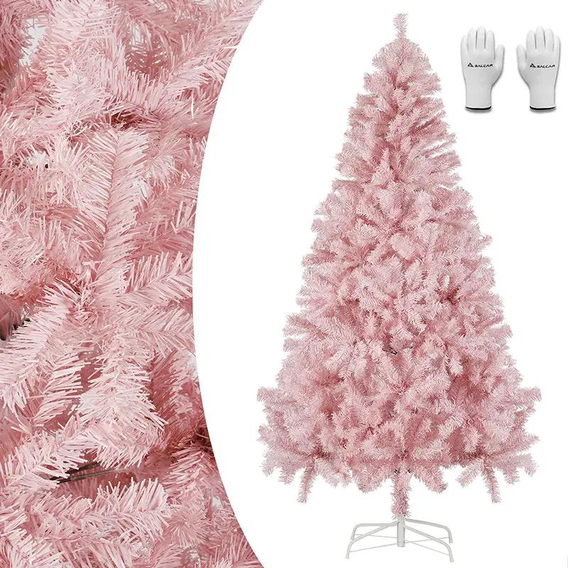 Salcar 180cm Künstlicher Weihnachtsbaum Rosa Weihnachtsbaum, Nordmanntanne, mit 735 Spitzen Salcar