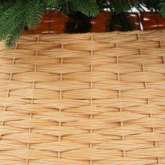 Salcar Weihnachtsbaumkragen Natur aus Poly-Rattan – Weihnachtsbaumrock & Christbaumständer Abdeckung