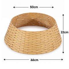 Salcar Weihnachtsbaumkragen Natur aus Poly-Rattan – Weihnachtsbaumrock & Christbaumständer Abdeckung