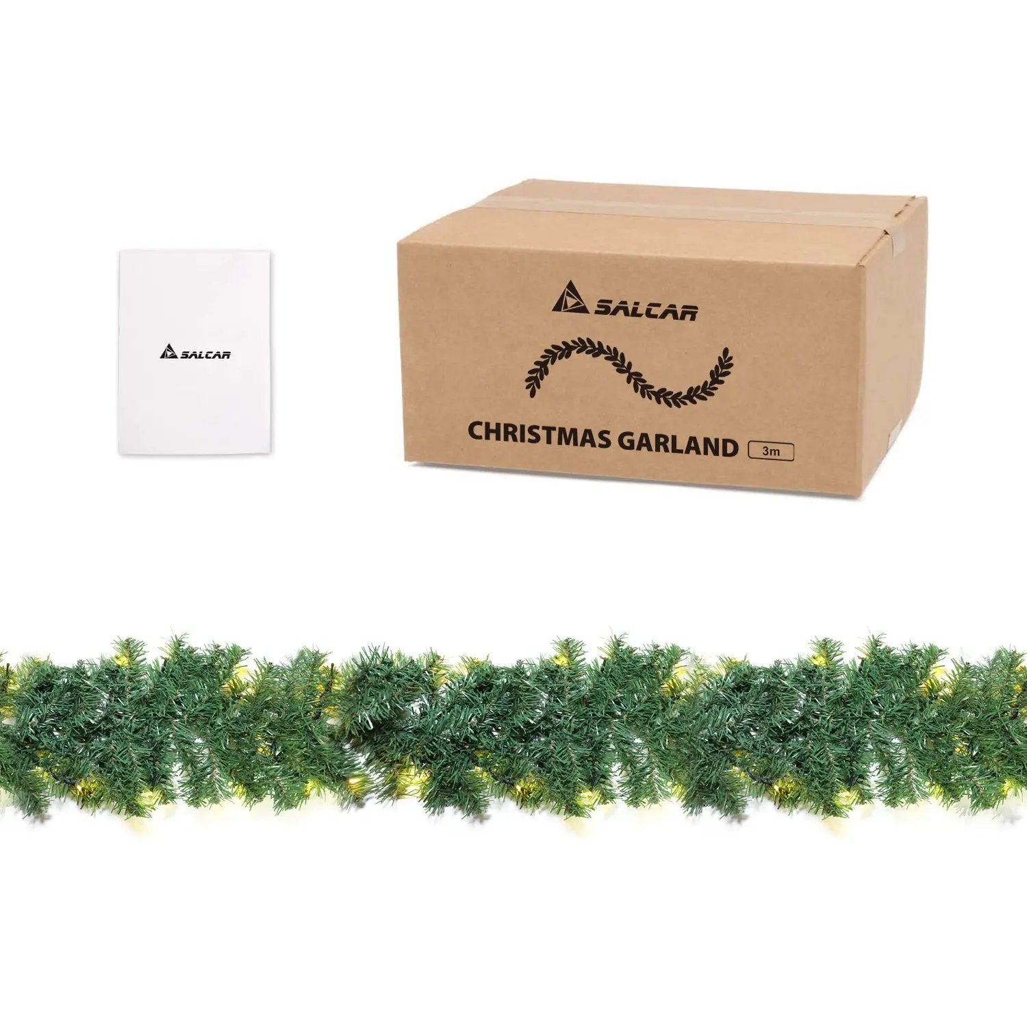 Salcar 3/5/10 m PVC Weihnachtsgirlande mit mit LED Lampen Salcar