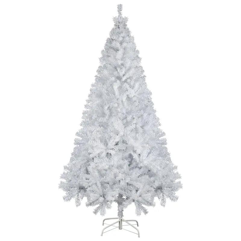Salcar 180/210cm Künstlicher Weihnachtsbaum Weiß Christbaum mit Ständer, Nordmanntanne, 735/1025 PVC Nadeln Salcar