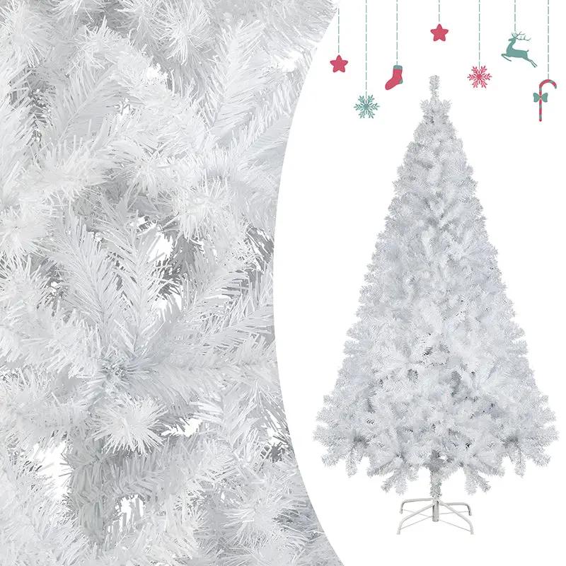 Salcar 180/210cm Künstlicher Weihnachtsbaum Weiß Christbaum mit Ständer, Nordmanntanne, 735/1025 PVC Nadeln Salcar