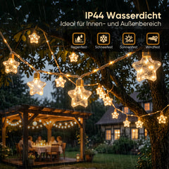 Spritzwassergeschützte Solar Hanfseil Lichterkette für Garten, Terrasse und Balkon