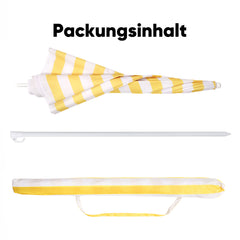 Sekey round parasol Ø160 cm – with carrying bag &amp; ground sleeve, for balcony &amp; beach