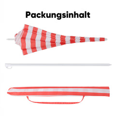 Sekey round parasol Ø160 cm – with carrying bag &amp; ground sleeve, for balcony &amp; beach