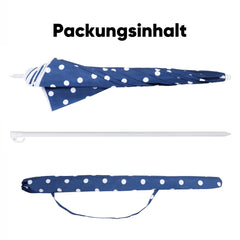 Sekey round parasol Ø160 cm – with carrying bag &amp; ground sleeve, for balcony &amp; beach