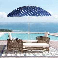 Sekey round parasol Ø160 cm – with carrying bag &amp; ground sleeve, for balcony &amp; beach