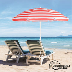 Sekey round parasol Ø160 cm – with carrying bag &amp; ground sleeve, for balcony &amp; beach