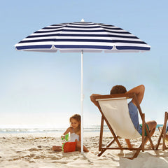 Sekey 180 cm Strandschirm mit Schutzhülle und Bodenhülse, Sonnenschutz UV50+