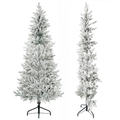 Salcar Halb-Weihnachtsbaum mit LED & Schnee 180/210 cm – Künstlicher Christbaum aus 100 % PE