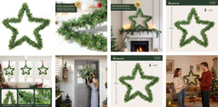 SALCAR PVC Christmas Star 40 cm/55 cm – Realistic Christmas decoration with 200/240 branches for indoor &amp; outdoor use