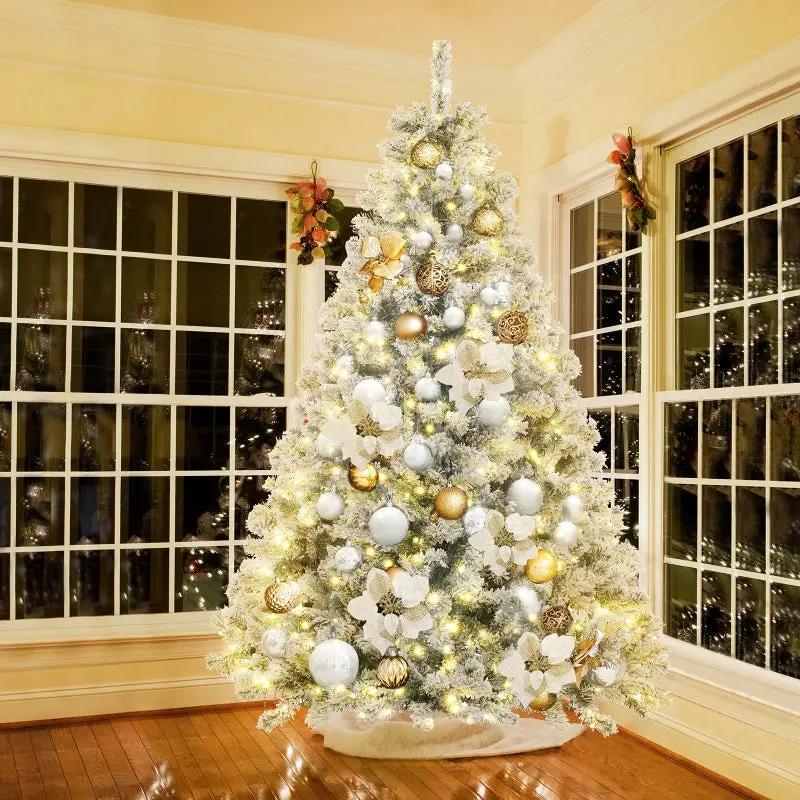 Salcar 180cm Künstlicher Weihnachtsbaum mit Schnee und Licht, mit 250 LED und 828 PVC Spitzen Salcar