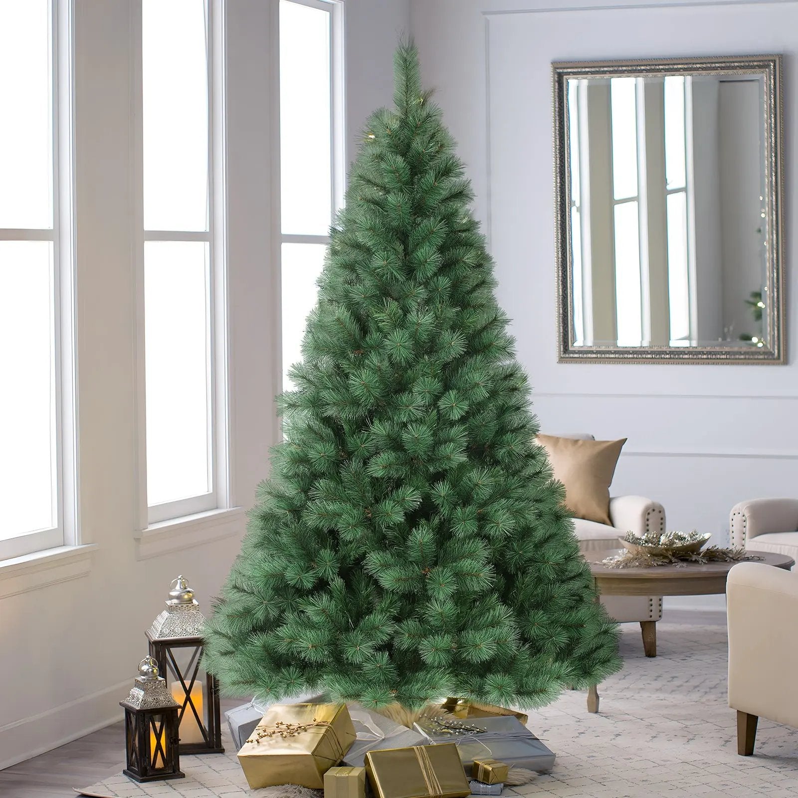 Salcar 180/210cm Künstlicher Weihnachtsbaum, Kiefer, mit 212/308 Kiefernnadeln und 120/264 PVC-Nadeln Salcar