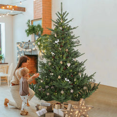 Salcar 180/210cmKünstlicher Weihnachtsbaum, Edeltanne, mit 1204/1609 PE-Zweigen und 398/658 PVC-Zweigen Salcar