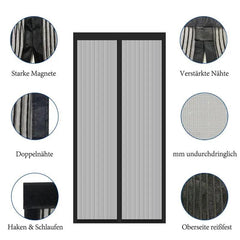 Sekey Kratzfest Magnet Fliegengitter Tür aus Polyester, Schwarz Sekey